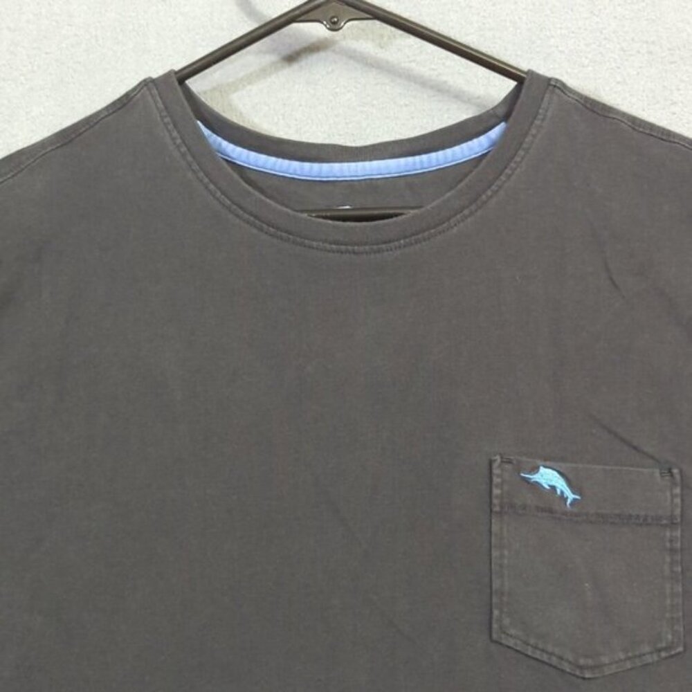 Tommy Bahama T-Shirt Men's L Black Pima Cotton Short Sleeve Pocket Tee - Picture 3 of 9